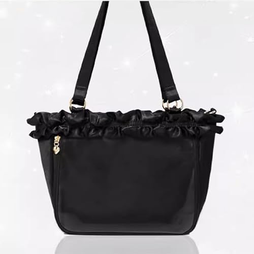 【FUYUUNEKO】カードケース付きフリル痛バッグ ふゆねこ 浮遊猫 MILK DOLLY ミルクドーリー 中国痛バ 推し活 黒 ブラック [並行輸入品]