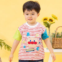 アンパンマンお顔ボーダー半袖Tシャツ