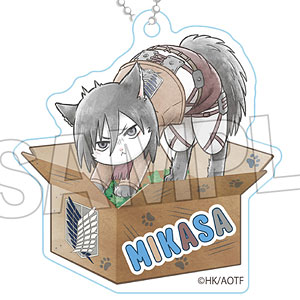 進撃の巨人 調査兵にゃん おなまえキーホルダー ミカサ
