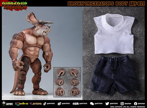 AXYTOYS ダイナソー バトルフィールドシリーズ トリケラトプス AXY 021[旧国王] スタンダード版 1/9スケール PVC&ABS製 塗装済み可動フィギュア