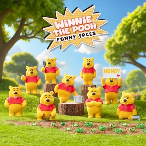 52TOYS BLINDBOX Winnie the Pooh-Funny Faces「くまのプーさん：千面万化」シリーズ ブラインドボックス ディズニー正規品 トレディングフィギュア 塗装済み ガチャガチャ 人形 ドール ディズニーファン・子供・コレクター・誕生日・クリスマスのギフトに最適 (一個入り)