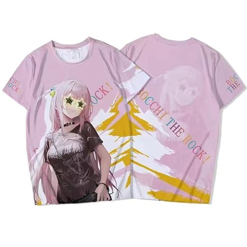 ぼっち・ざ・ろっく Tシャツ 結束バンド 半袖 インナーシャツ 後藤 ひとり 同型 夏服 日常服 記念シャツ トップス 周辺 変装 仮装 コスプレ衣装 応援服 丸首 肌着 柔らかい 通勤通学 かわいい ゆったり 夏祭り 花火大会 誕生日 プレゼント (3,4XL)