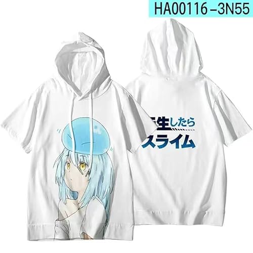 転生したらスライムだった件 Tシャツ 紅丸 朱菜 半袖 キッズ インナーシャツ ティーシャツ コスプレ衣装 フェイクレイヤード 記念シャツ カジュアル日常服 応援服 かわいい ゆったり 夏祭り 花火大会 誕生日 プレゼント (12,M)