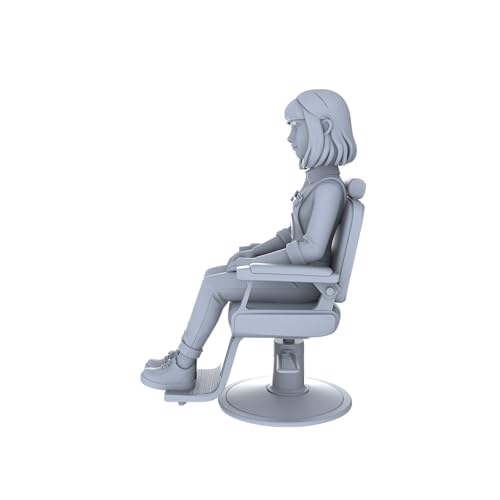 MRY-SFW LYTR48124 1/48 モダンアーバン理髪店シーン樹脂ミニチュアモデルセット 5個（理髪店+顧客スタイリング）未塗装モデル（塗装済み）DIY商業シーンオーナメント 1セット