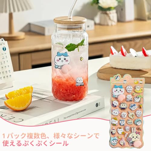 【2枚セット】おしりぷにぷにシール ちいかわ マシュマロシール キャラクター 女の子 ぷっくり ぷくぷく 3D立体ステッカー かわいい ふわり触感 萌え系 手帳・ノート・封筒装飾 貼り直し可能 Bモデル