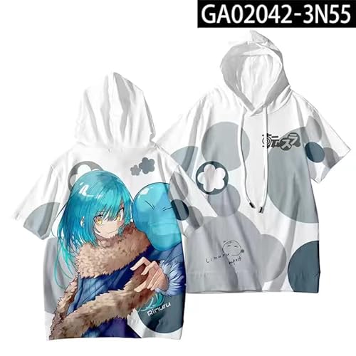 転生したらスライムだった件 Tシャツ 紅丸 朱菜 半袖 キッズ インナーシャツ ティーシャツ コスプレ衣装 フェイクレイヤード 記念シャツ カジュアル日常服 応援服 かわいい ゆったり 夏祭り 花火大会 誕生日 プレゼント (5,L)