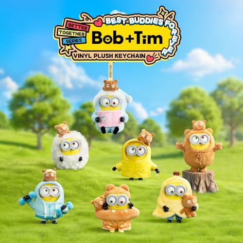 52TOYS BLINDBOX MINIONS(ミニオンズ) Bob+Tim Better Togatherシリーズ ビニールフェイスぬいぐるみ ブラインドボックス フィギュア ガチャガチャ おもちゃ コレクション 塗装済み コレクター・誕生日・クリスマスのギフトに最適 15cm (一個入り)