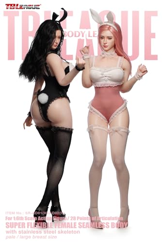 【JEEASS】TBLeague 1/6 フィギュア バニーガール 素体 植髪 ヘッド 服セット フルセットアクションフィギュア SR-AD02(H)白肌
