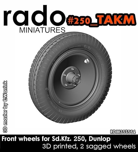 ラドミニチュア 1/35 WW2 ドイツ Sd.Kfz.250シリーズ用自重変形タイヤセット ダンロップタイプ 2個入 (タコム用) プラモデル用パーツ RDM35S64