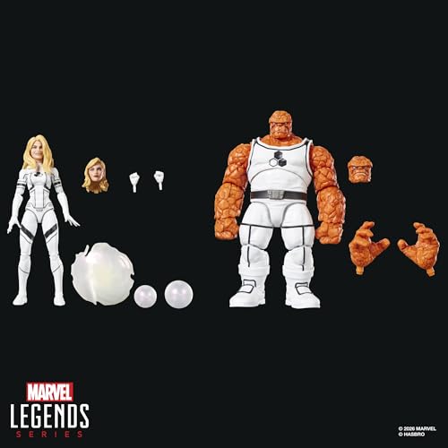 ハズブロ（Hasbro）MARVEL マーベルレジェンド・シリーズ フューチャーファウンデーション マーベルのザ・シング＆マーベルのインビジブル・ウーマン、『ファンタスティック・フォー』のコミックをモチーフにした 15 cm サイズ アクションフィギュア 2 体 G2069 正規品