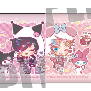 エリオスライジングヒーローズ×サンリオキャラクターズ スクエア缶バッジセット 3.ウエストセクター なかよしポップコーデver.