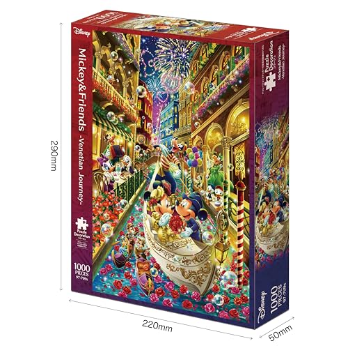 エポック社（EPOCH） 1000ピース ジグソーパズル パズルデコレーションコラージュ ディズニー Mickey&Friends-Venetian Journey- (ミッキー＆フレンズ -ヴェネツィアン ジャーニー-) (50×75cm) 97-709s のり付き ヘラ付き デコレーションステッカー付き