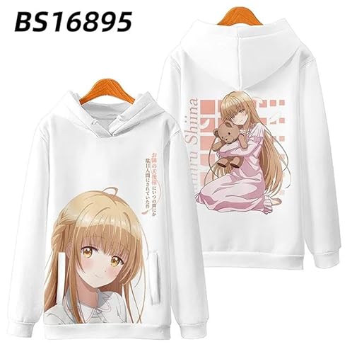 [LAOMI] お隣の天使様 パーカー 椎名真昼 藤宮周 お隣の天使様にいつの間にか駄目人間にされていた件 グッズ コスプレ衣装 長袖 運動パーカー Hoodie 日常服 可愛い レディース 秋冬服 (2,3XL 薄手)