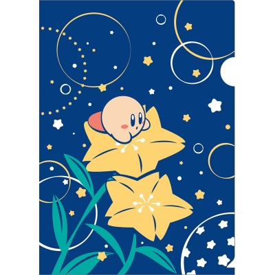 【グッズ-クリアファイル】星のカービィ クリアファイル ふわふ和コレクション ③カービィとお星さまの桔梗【再販】