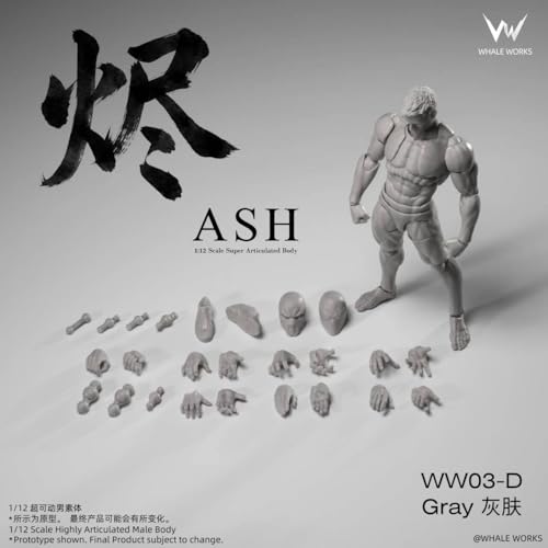 [Tbmodel] 鯨工坊 1/12 フィギュア 超可動 男性 Ash 素体 ヘッド フルセット コスプレ アクション WW03 (D)